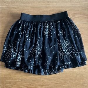 Express Black and White Floral Mini Skirt